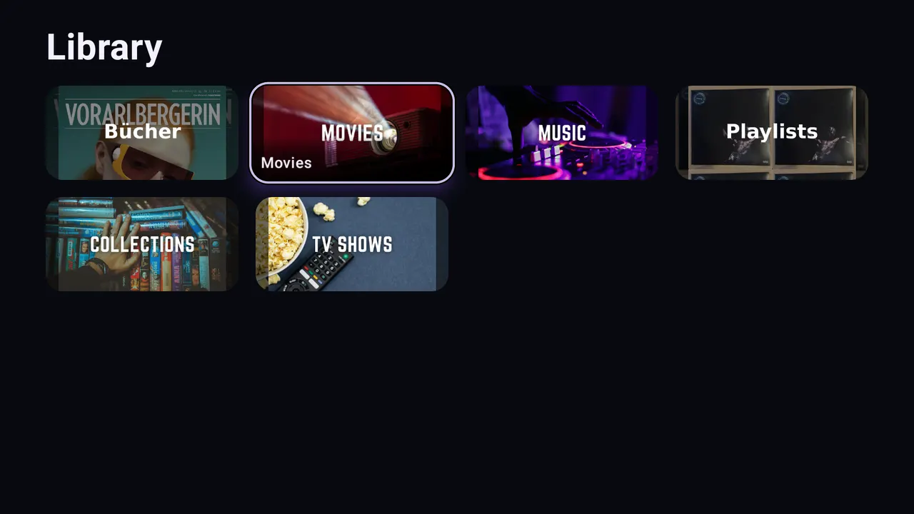 Jellystack TV library overview