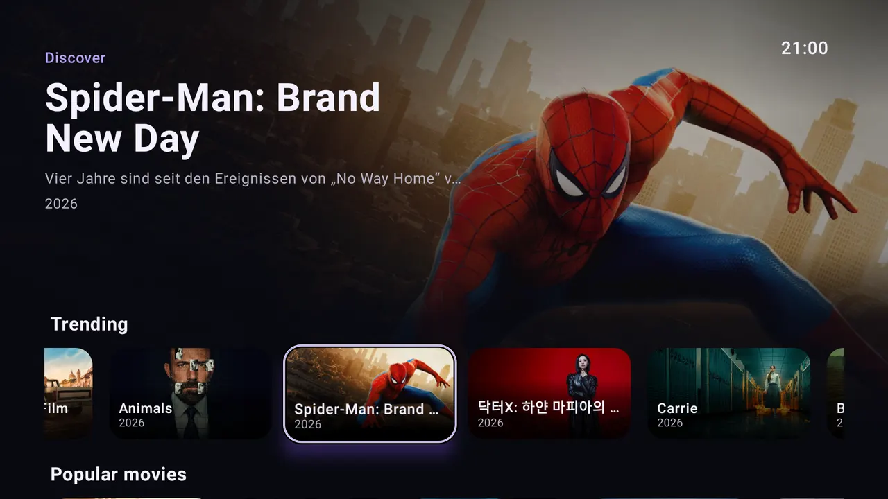Jellystack TV Seerr discovery screen